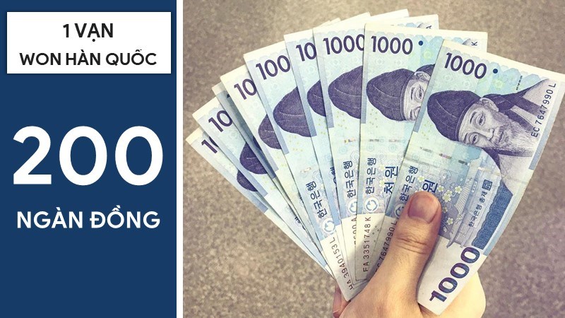 Một vạn won bằng bao nhiêu Việt Nam Đồng?