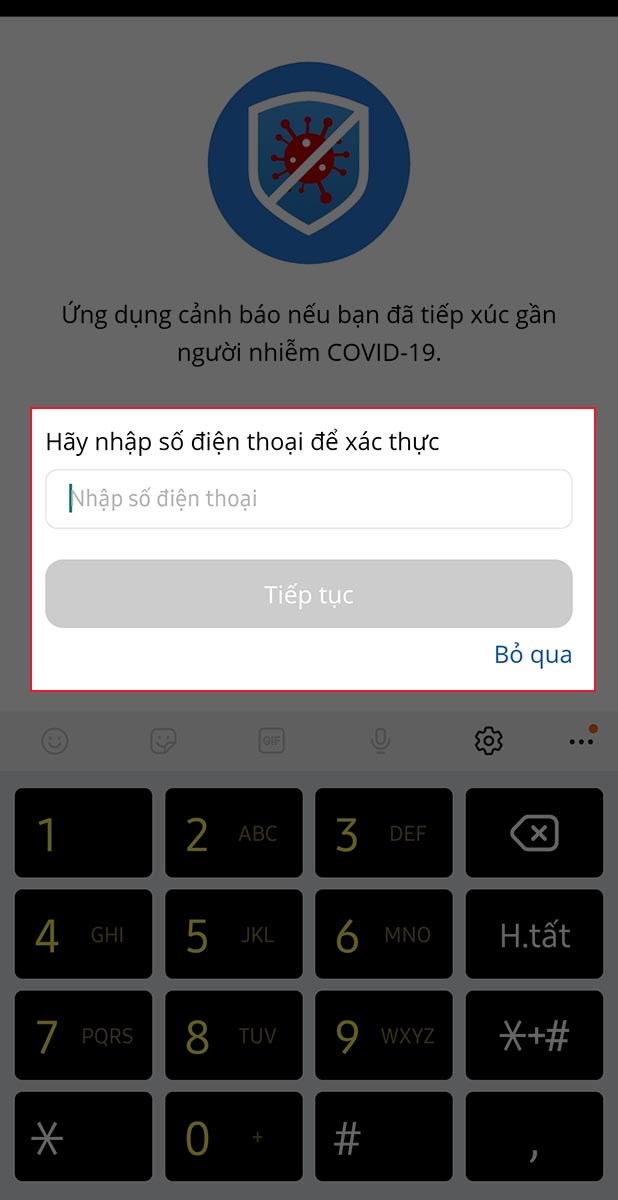 Nhập số điện thoại