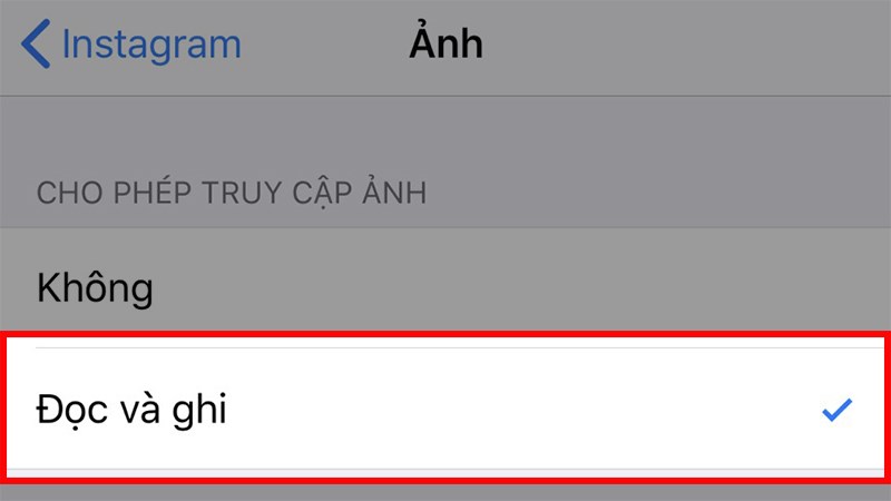 Chọn Đọc và ghi Chọn Đọc và ghi