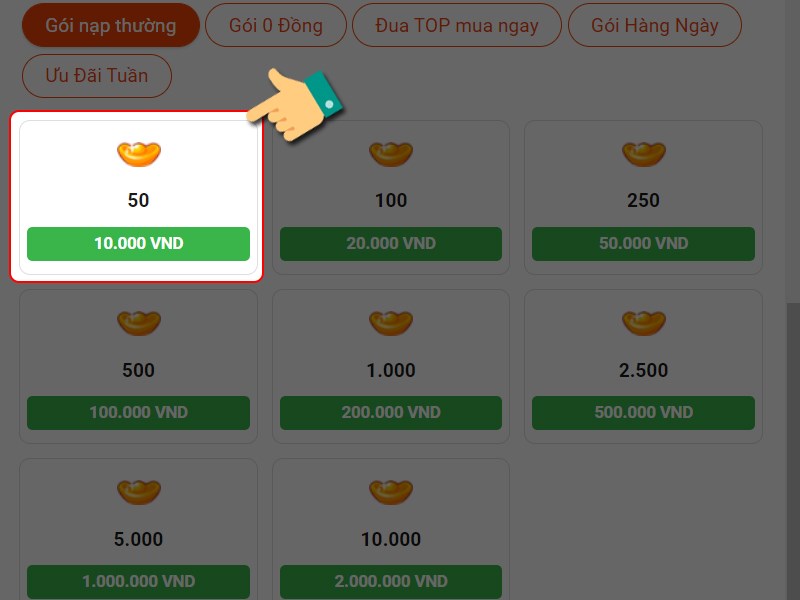 Gói nạp Gói nạp