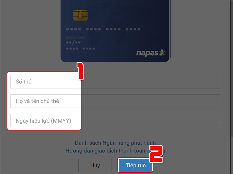 Thông tin thẻ thanh toán Thông tin thẻ thanh toán