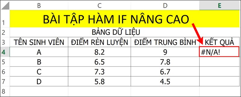 Lỗi #N/A!.