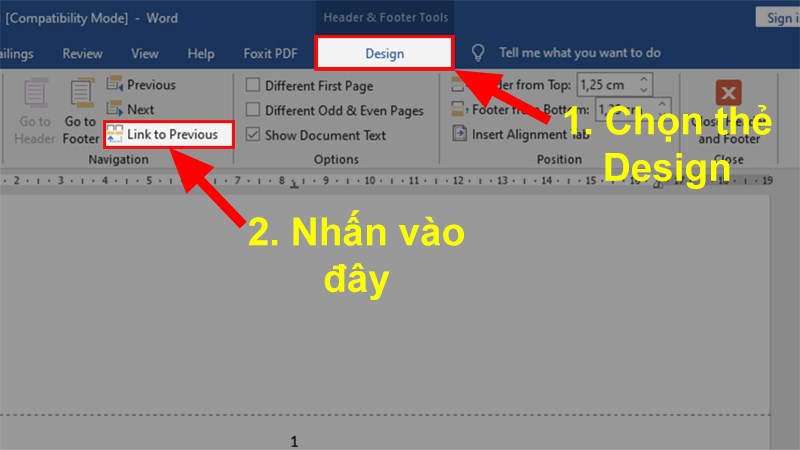 Tắt liên kết Section ở đầu trang