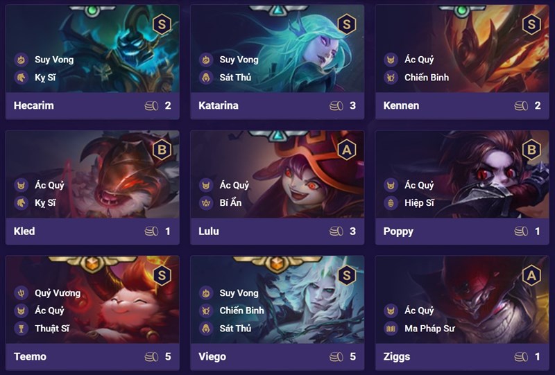 Đội h&igrave;nh &Aacute;c Quỷ Suy Vong DTCL M&ugrave;a 5