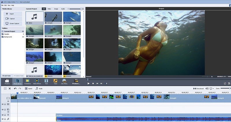 Giao diện phần mềm AVS Video Editor.