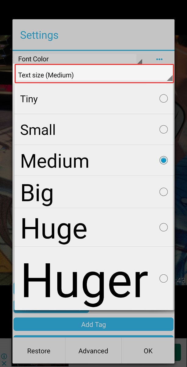 Text size chỉnh kích cỡ chữ Text size chỉnh kích cỡ chữ