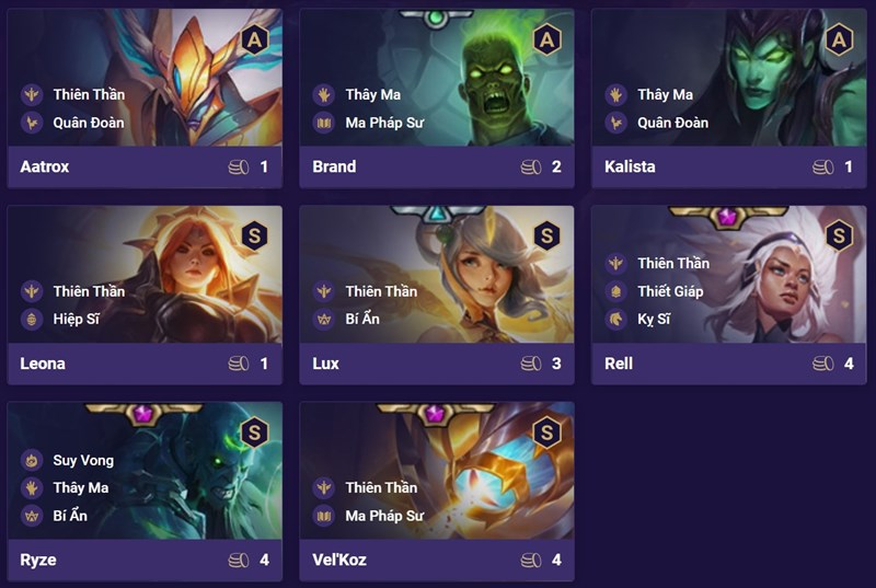 Đội hình Thây Ma Thiên Thần DTCL Mùa 5