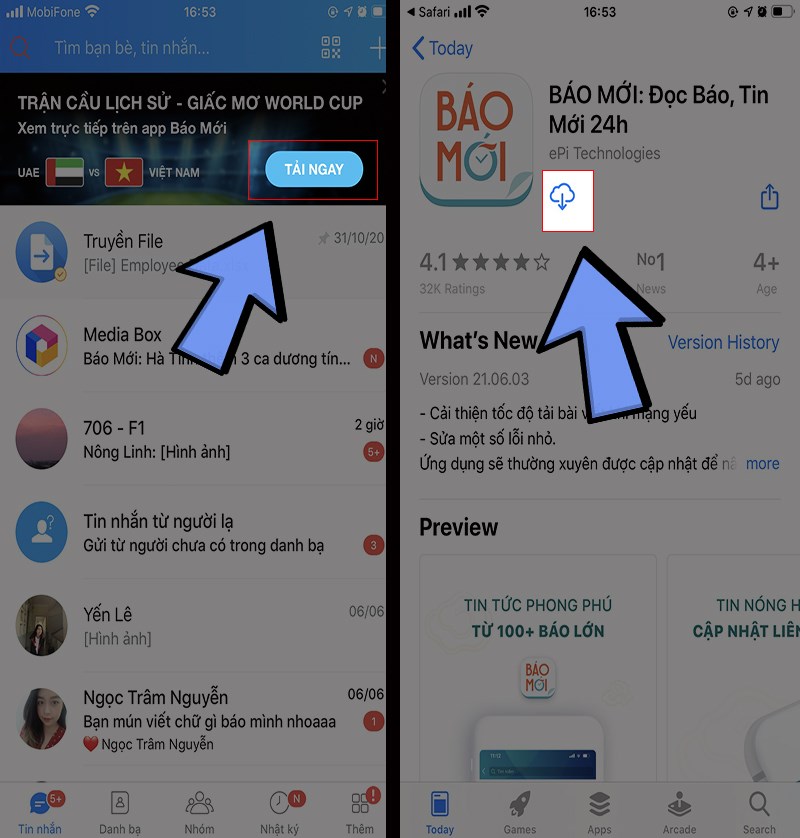 Truy cập Zalo > Chọn Xem ngay