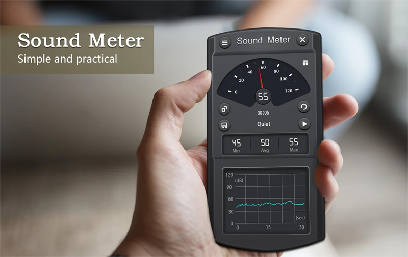 Giao diện ứng dụng Máy đo âm thanh - Decibel & máy đo tiếng ồn