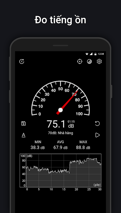 Giao diện ứng dụng Máy đo âm thanh