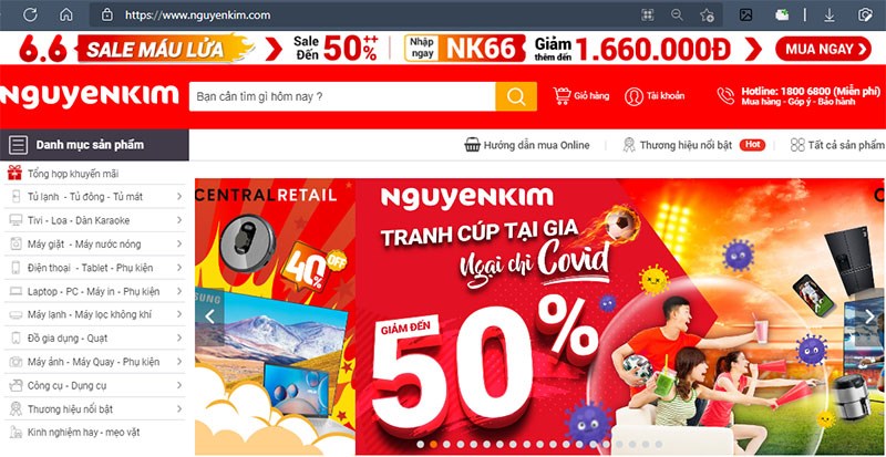 Trang web chính thức của Nguyễn Kim