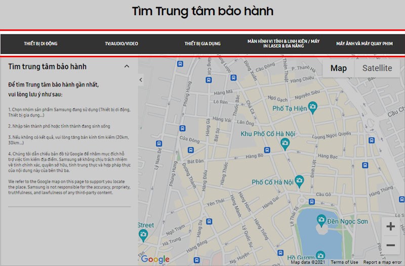 Chọn nhóm sản phẩm Samsung đang sử dụng
