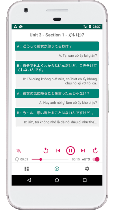 Shadowing: App luyện nghe tiếng Nhật