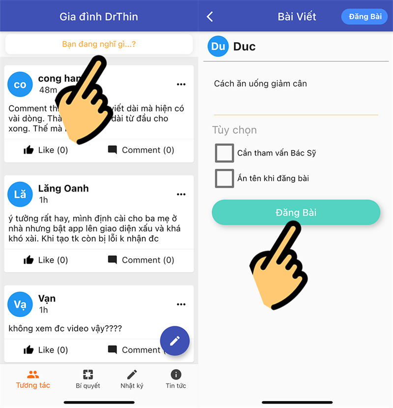 Tạo b&agrave;i viết chia sẻ cho mọi người