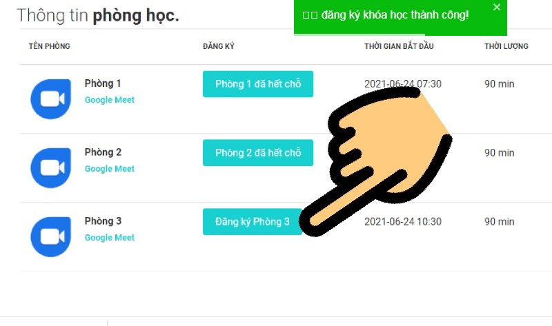 Nhấn nút Đăng ký Phòng ... Nhấn nút Đăng ký Phòng ...