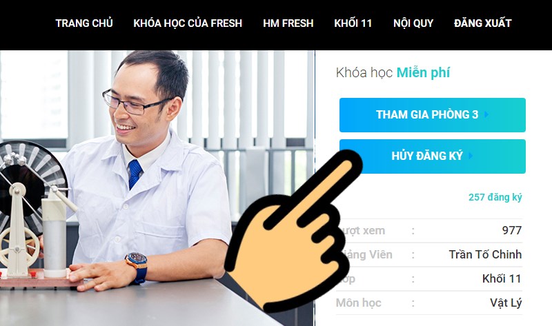 Nhấn nút HUỶ ĐĂNG KÝ Nhấn nút HUỶ ĐĂNG KÝ