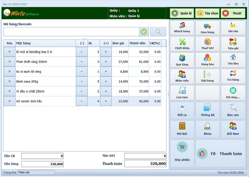 Phần mềm quản lý bán hàng Winta Sale.