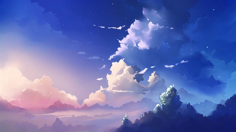 Hình ảnh bầu trời đêm anime dễ thương  1001 hình nền dễ thương