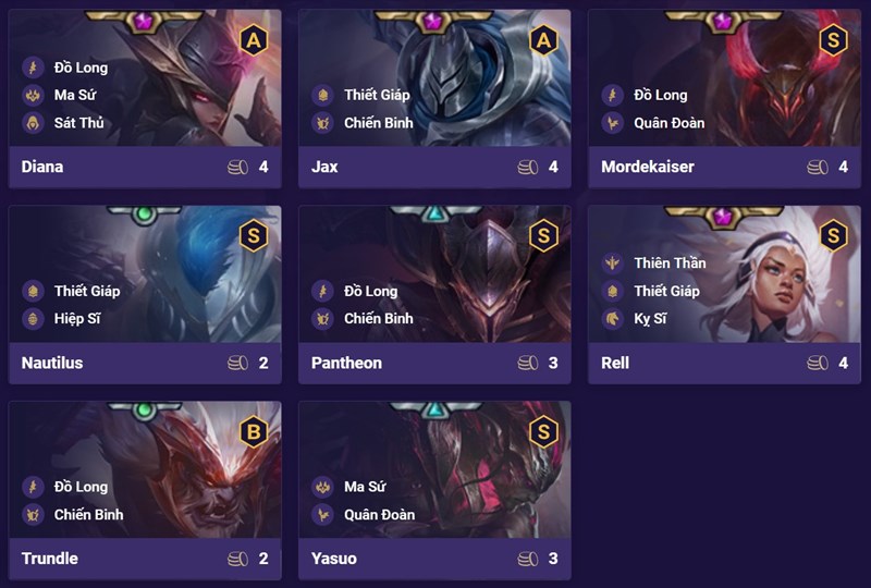 Đội h&igrave;nh Đồ Long Thiết Gi&aacute;p DTCL M&ugrave;a 5