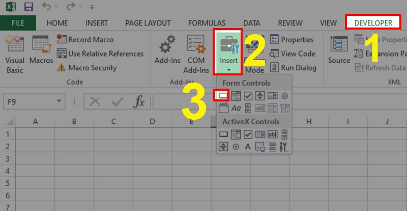 Hướng dẫn tạo nút button trong Excel.