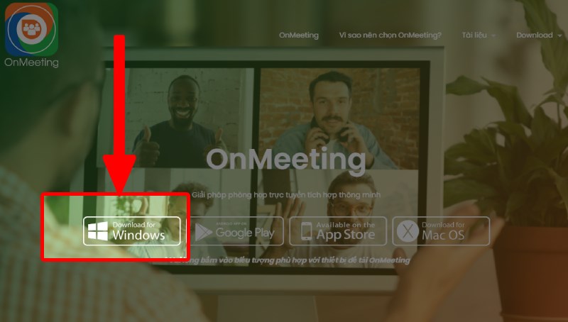 Chọn phi&ecirc;n bản c&agrave;i đặt OnMeeting cho m&aacute;y t&iacute;nh hệ điều h&agrave;nh Windows