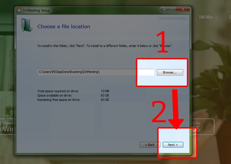 Chọn Browse rồi nhấn Next