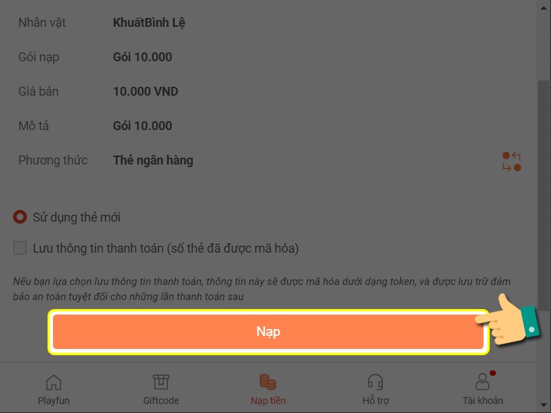 Kiểm tra th&ocirc;ng tin giao dịch