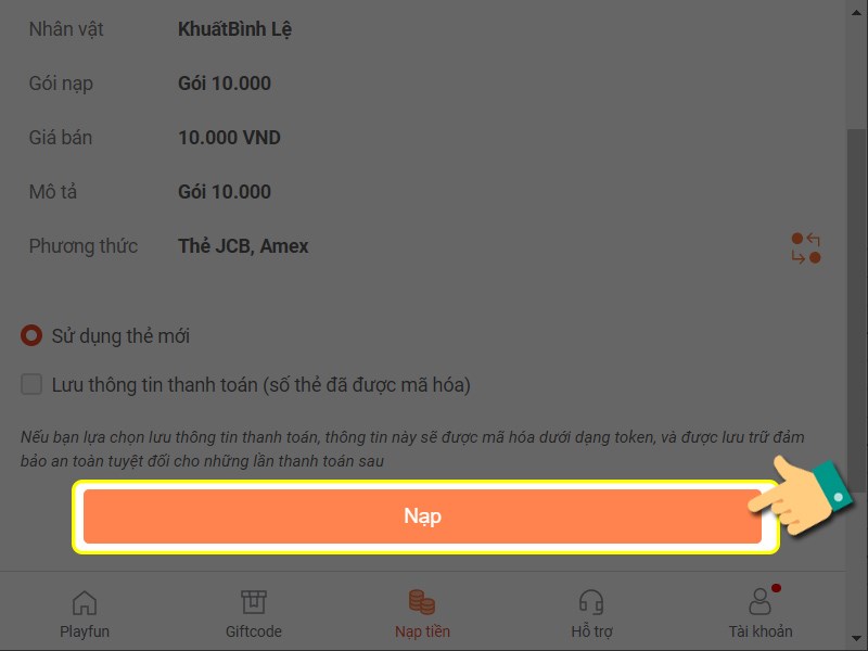 Kiểm tra th&ocirc;ng tin giao dịch