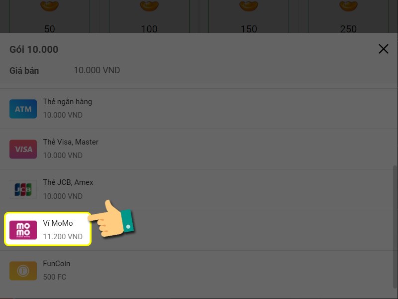 Phương thức thanh to&aacute;n Momo