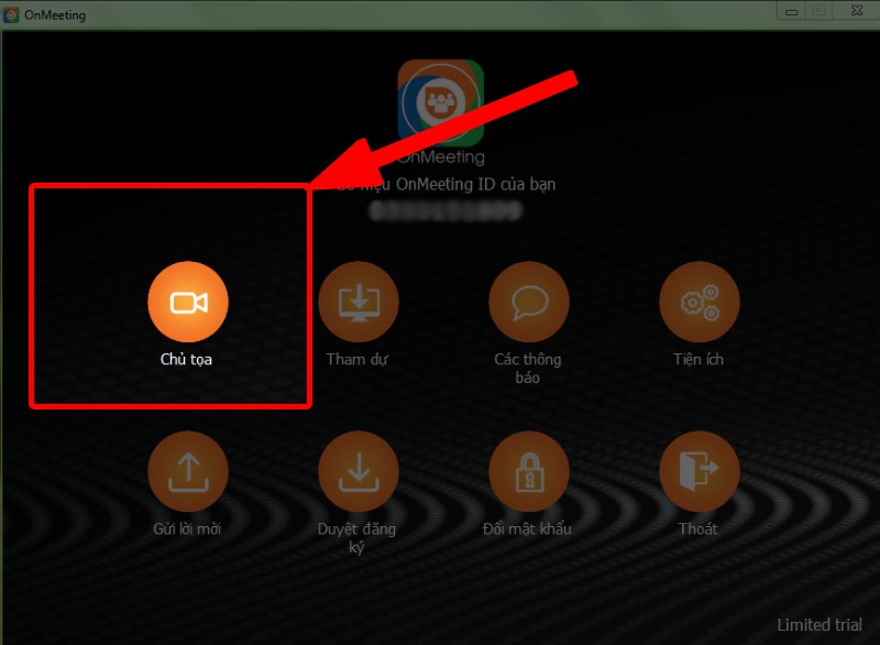 Chọn mục Chủ tọa