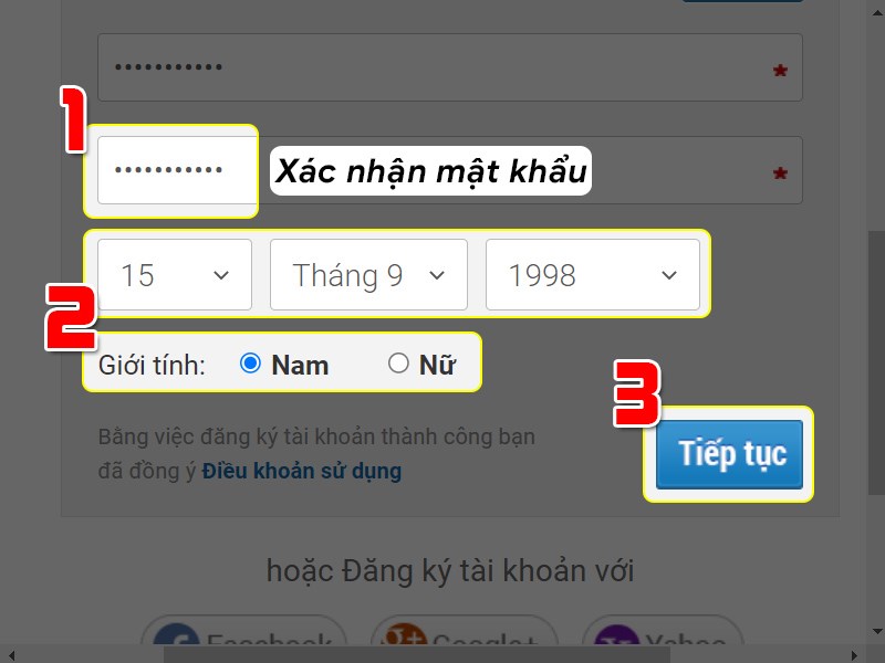 Xác nhận thông tin