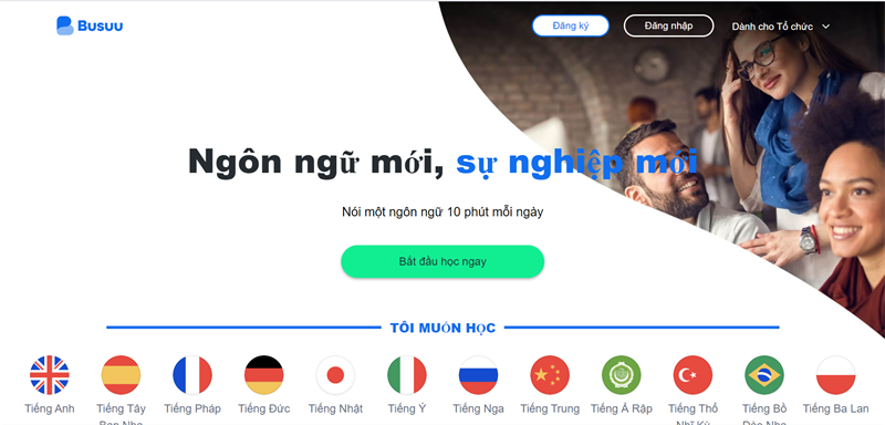 Trang web học tiếng Pháp - Busuu