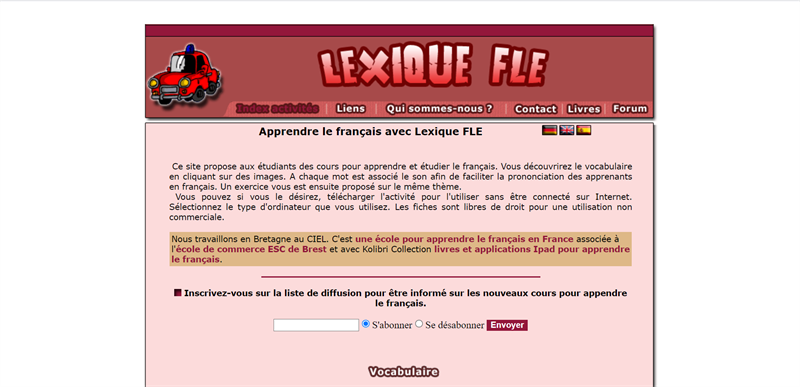 Trang web học tiếng Pháp - Lexiquefle