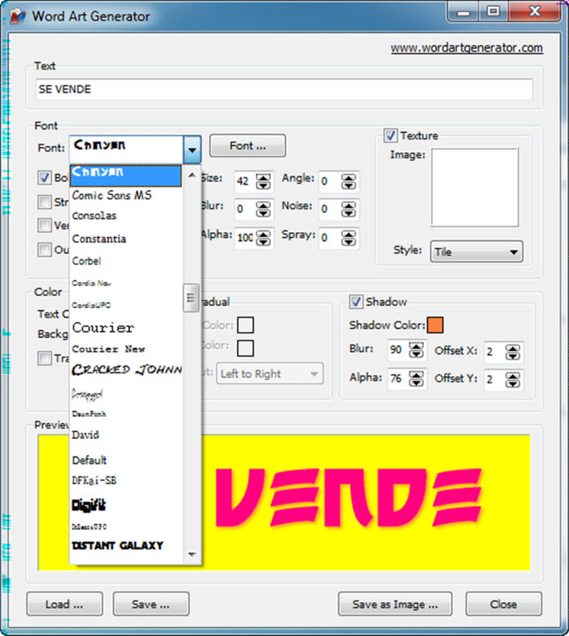 Word Art Generator: Phần mềm chèn chữ vào ảnh cho PC