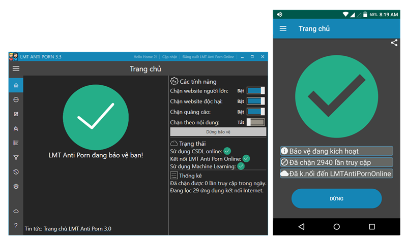 Phần mềm chặn web đen miễn phí LMT Anti Porn