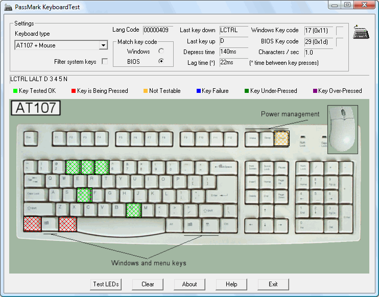 PassMark KeyboardTest