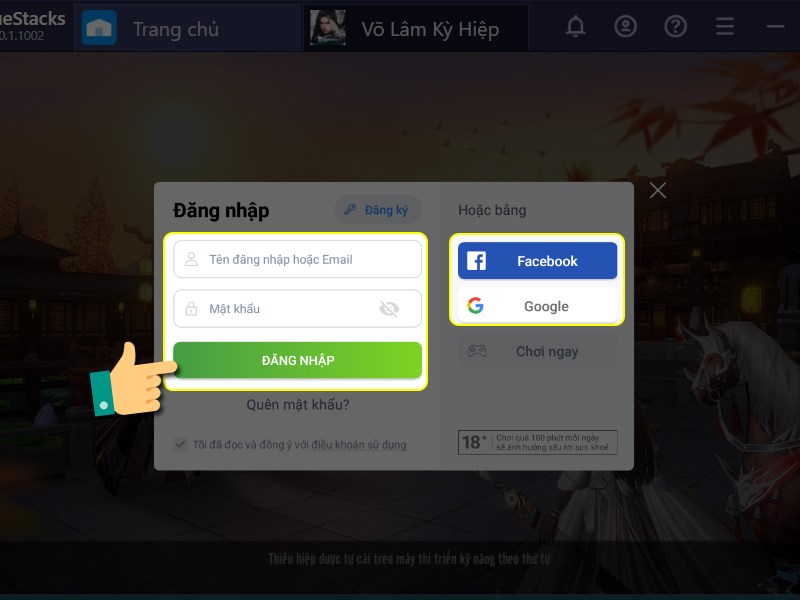 Đăng nhập tài khoản