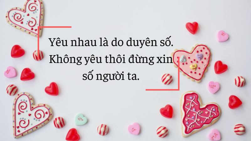 Yêu nhau là do duyên số. Không yêu thôi đừng xin số người ta