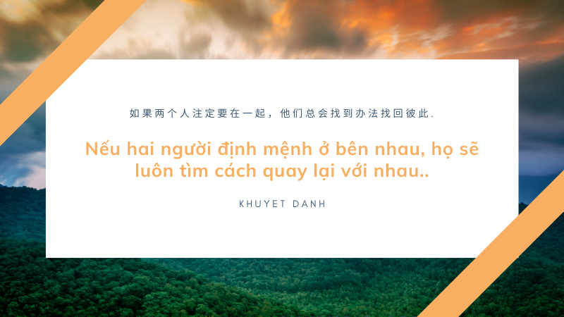Nếu hai người định mệnh ở bên nhau, họ sẽ luôn tìm cách quay lại với nhau.