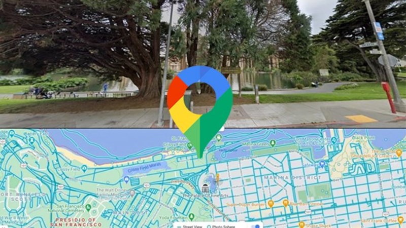 Chia đ&ocirc;i m&agrave;n h&igrave;nh trong Street View Google Maps