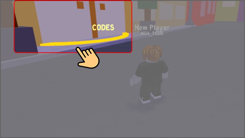 Đi về hướng v&ograve;ng tr&ograve;n m&agrave;u đỏ bạn sẽ thấy Codes&nbsp;