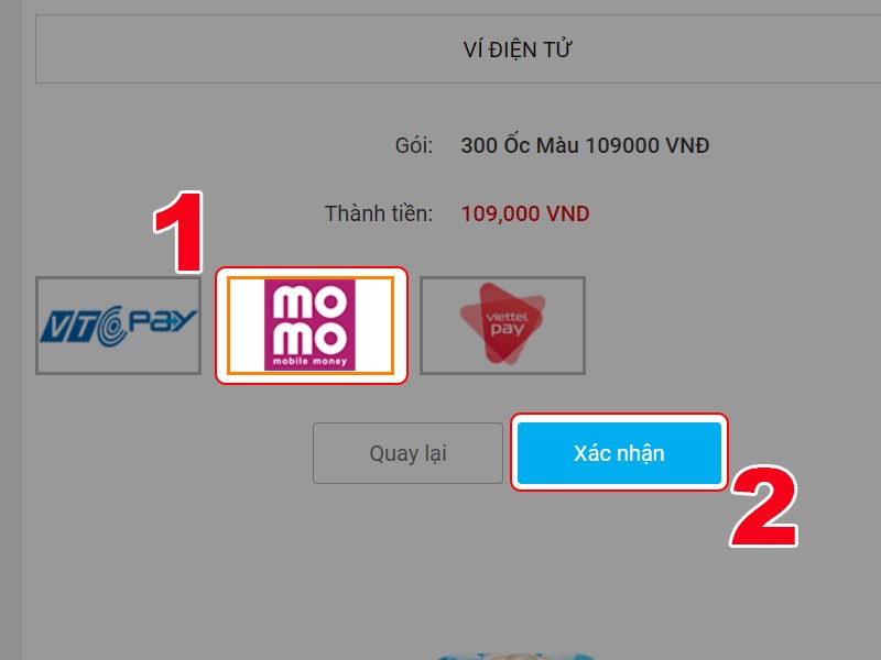 Hình thức nạp ví Momo