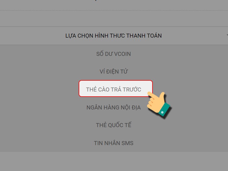 Hình thức thẻ cào