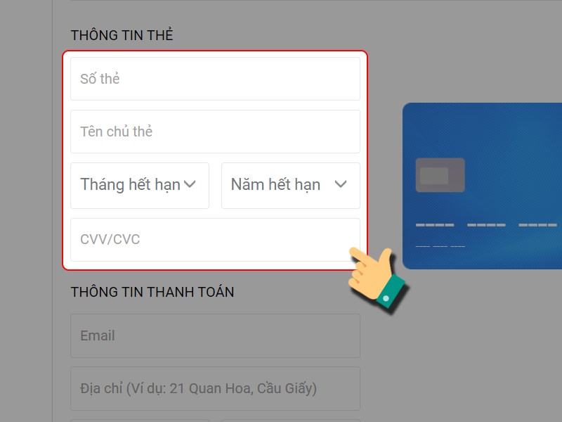 Thông tin thẻ thanh toán