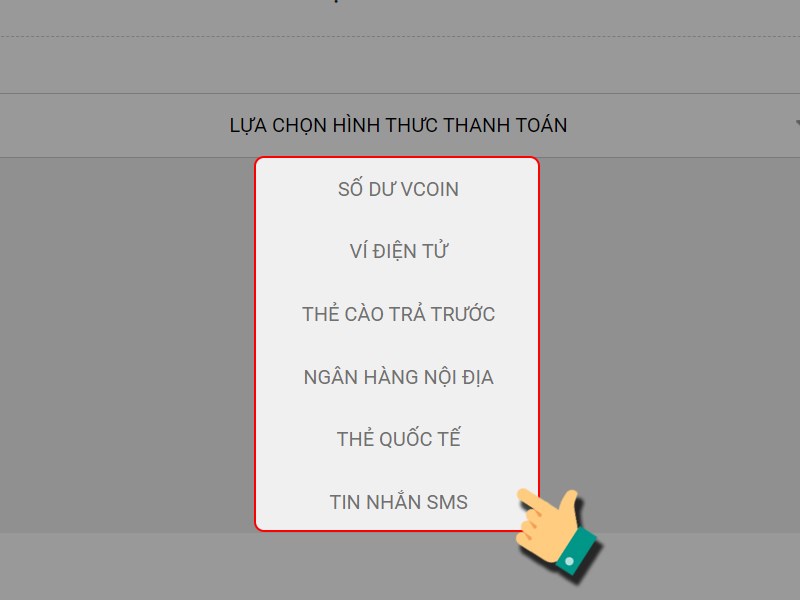 Chọn hình thức thanh toán