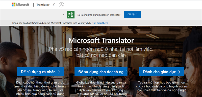 Trang web dịch tiếng Nhật online - Microsoft Translator