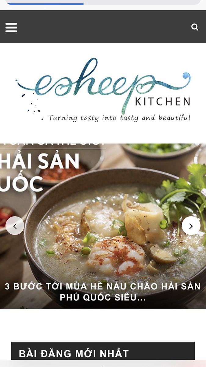 Trang web dạy nấu ăn online - Esheep Kitchen