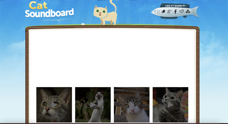 Giao diện trang web Сatsoundboard Giao diện trang web Сatsoundboard