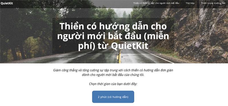 Giao diện trang web Quietkit