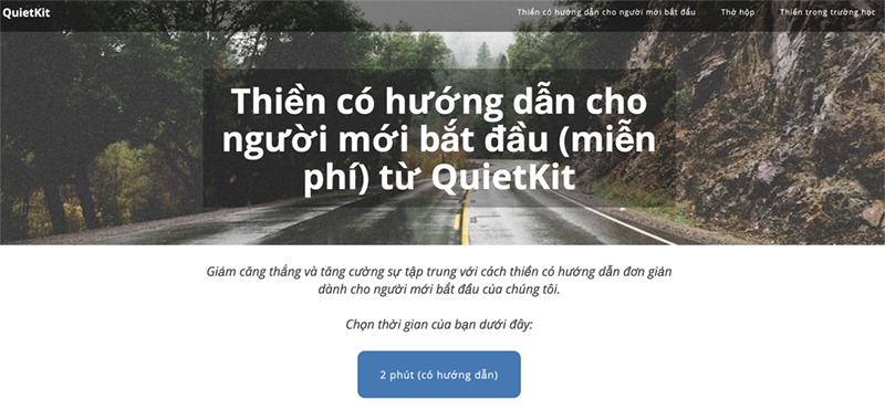Giao diện trang web Quietkit Giao diện trang web Quietkit